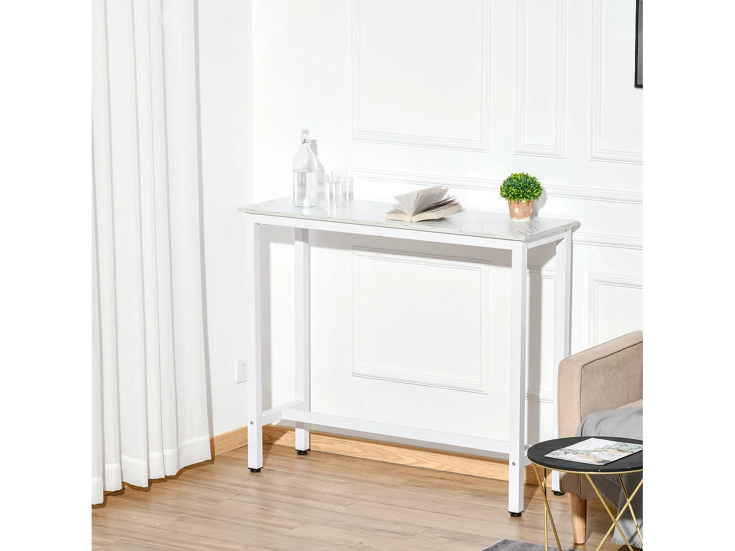 Mesa de bar blanco 120x40x100 cm HOMCOM