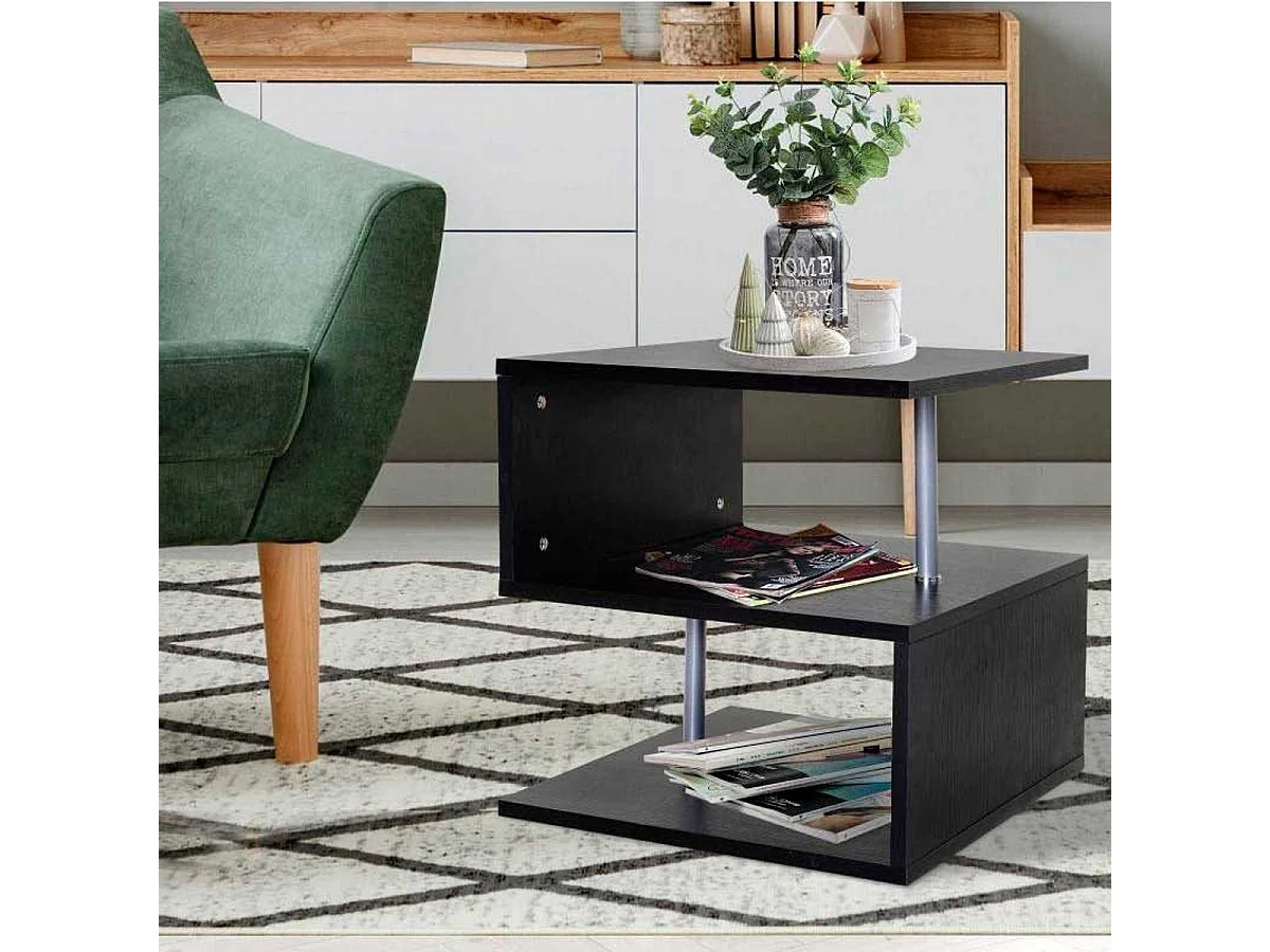 Mesa de centro negro 50x50x50 cm HOMCOM