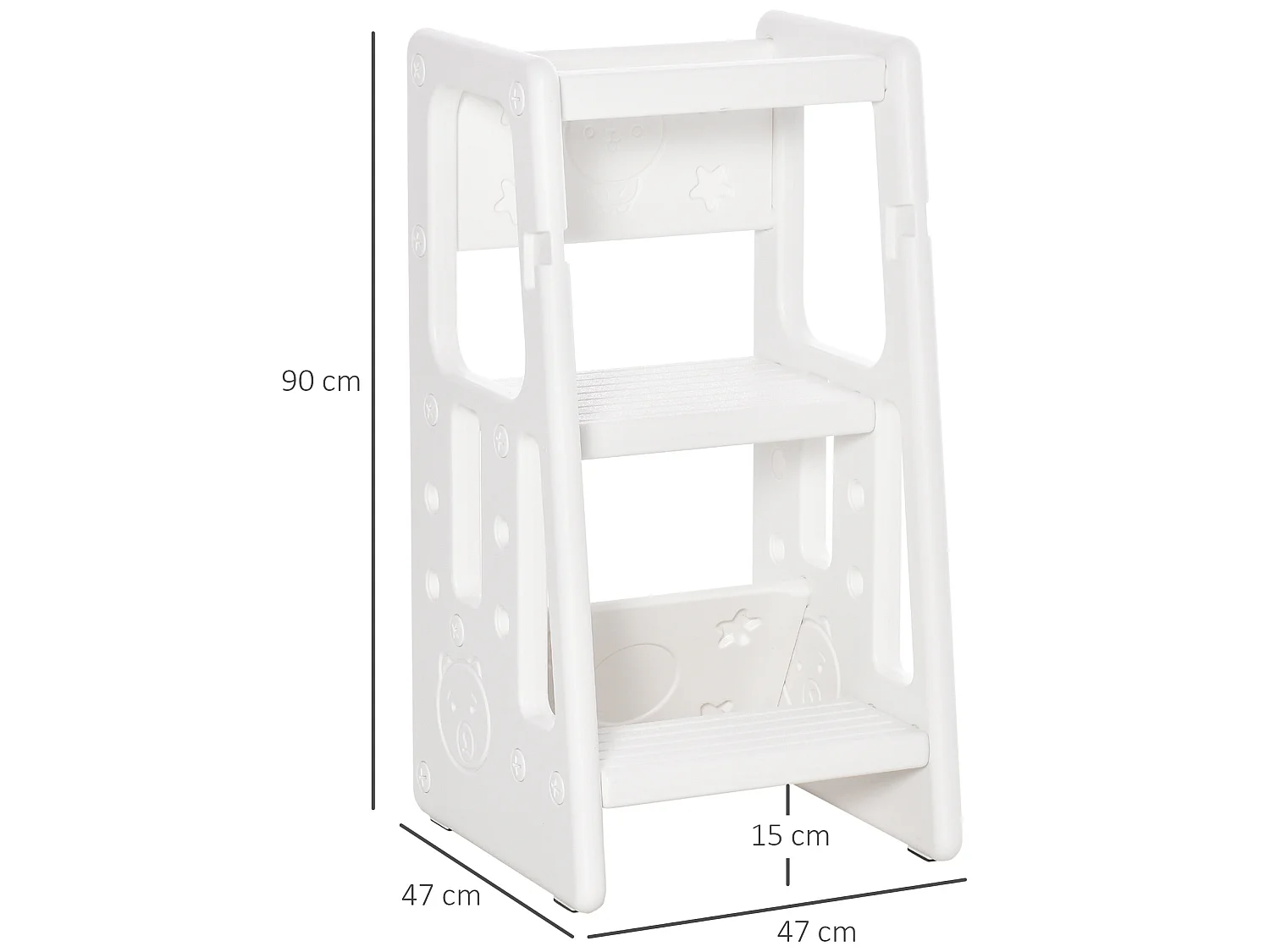 Torre de aprendizaje para niños blanco 47x47x90 cm HOMCOM