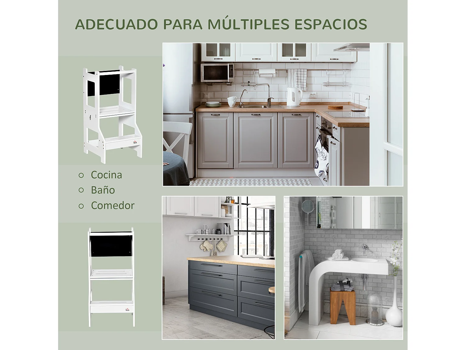 Torre de aprendizaje blanco 42x44x86 cm HOMCOM