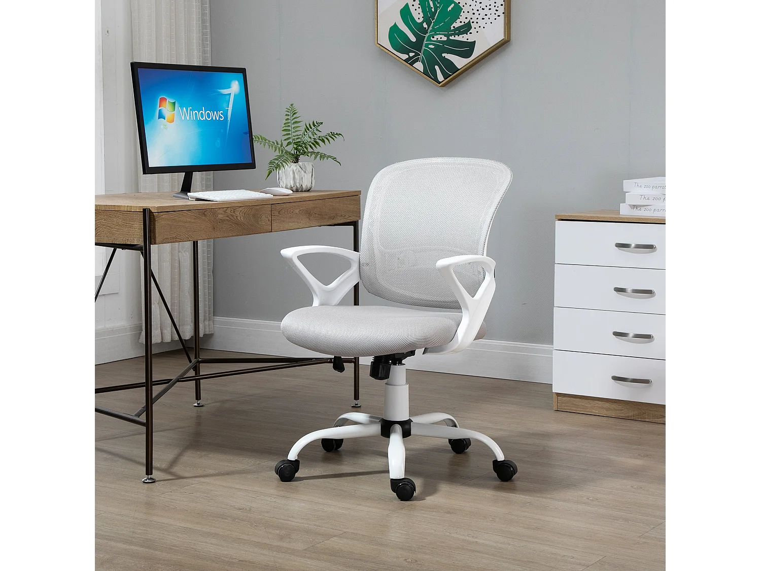 Silla de oficina gris 61x61x99 cm Vinsetto