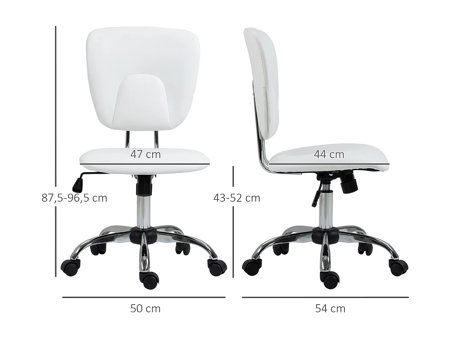 Silla de oficina blanco 50x54x96.5 cm Vinsetto