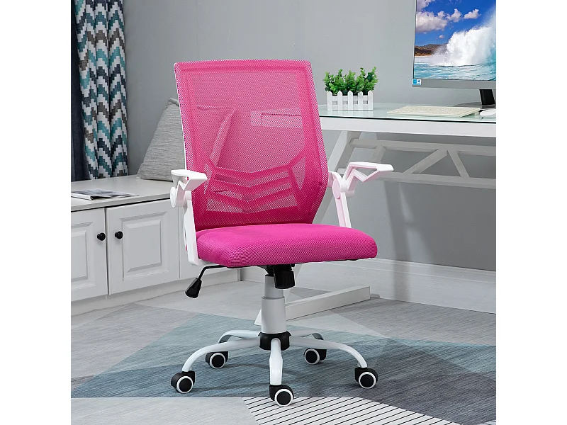 Silla de oficina rosa 62.5x55x104 cm Vinsetto