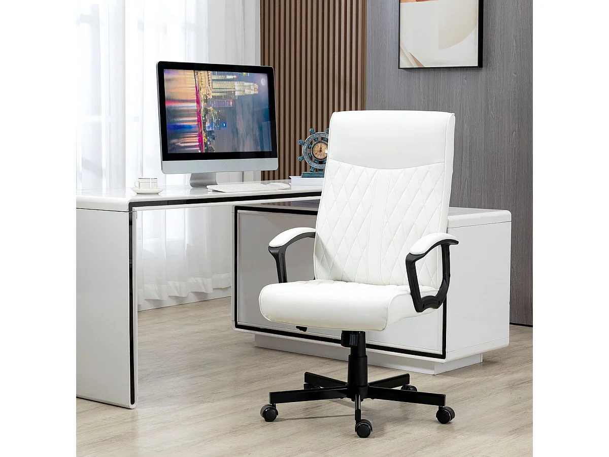 Silla de oficina crema 65x72x112.5 cm Vinsetto