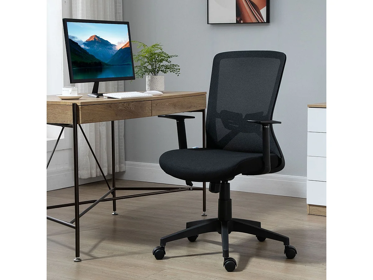 Silla de oficina negro 62x56x103 cm Vinsetto