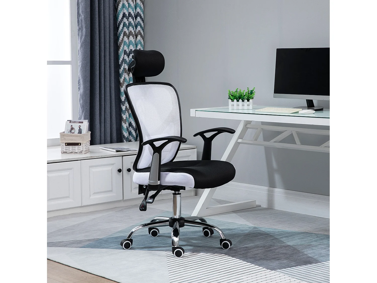 Silla de oficina blanco 62x67x118 cm Vinsetto