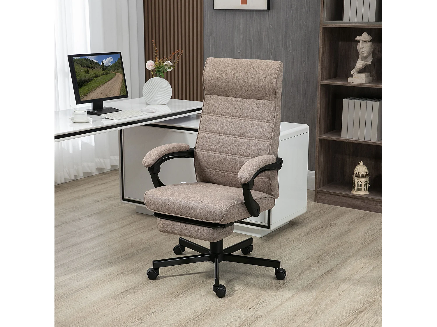 Silla de oficina marrón 68x67x114 cm Vinsetto