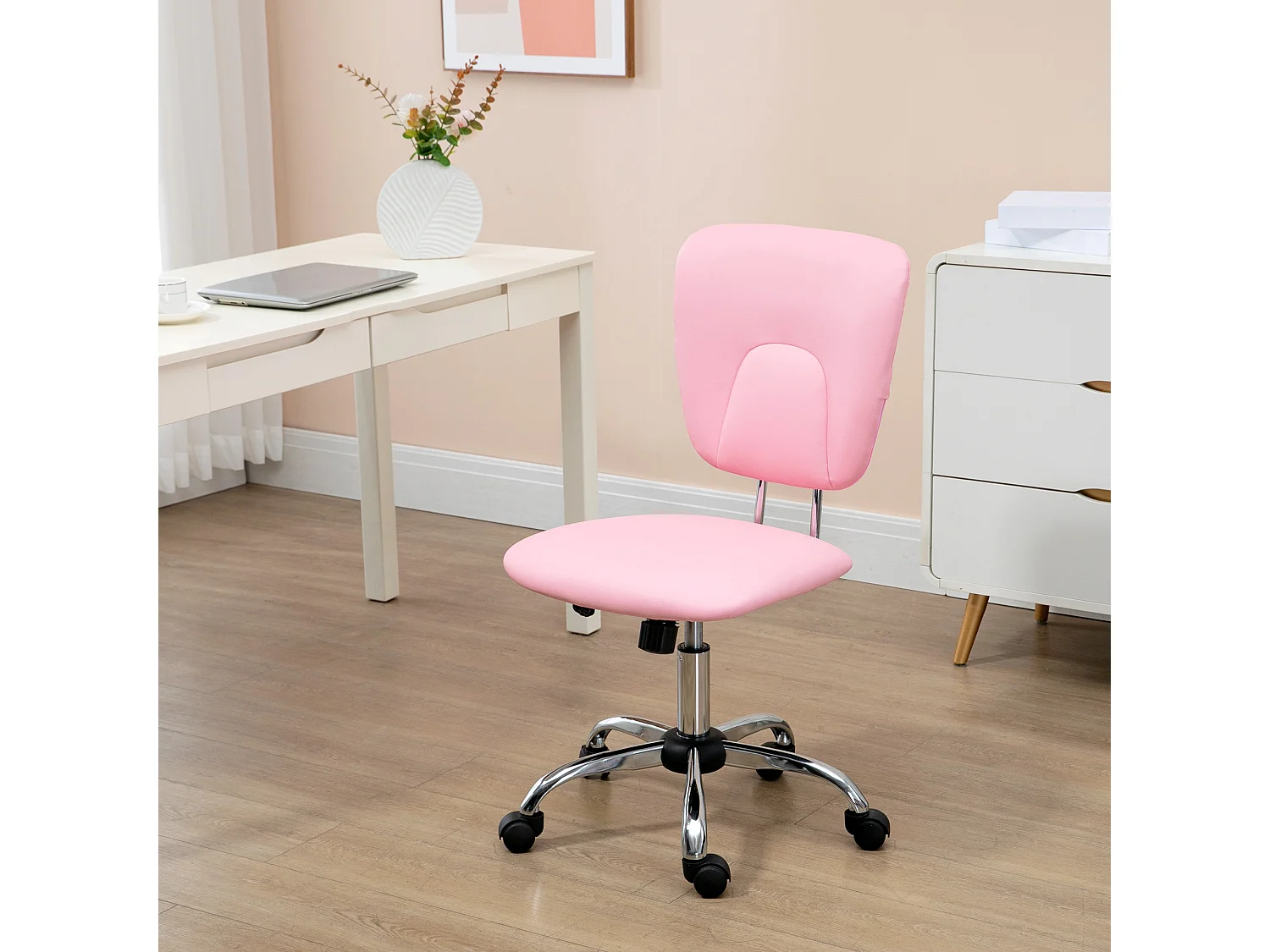 Silla de oficina rosa 50x54x96.5 cm Vinsetto