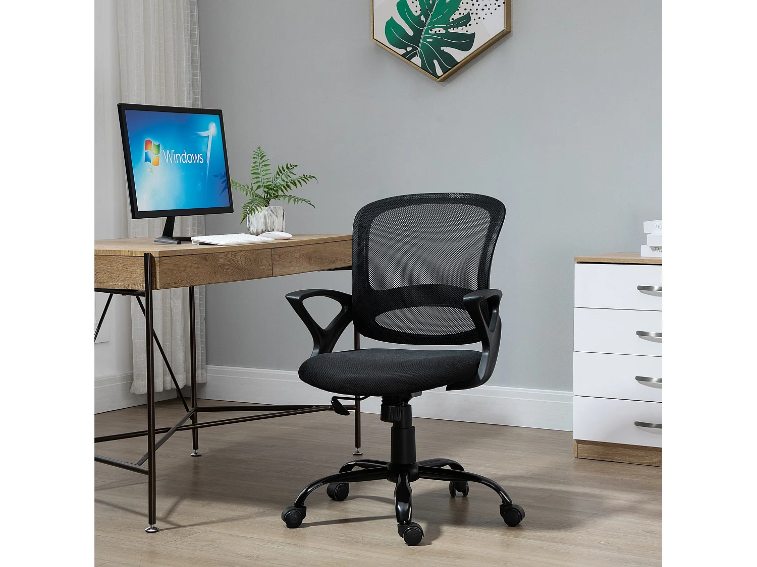 Silla de oficina negro 61x61x99 cm Vinsetto