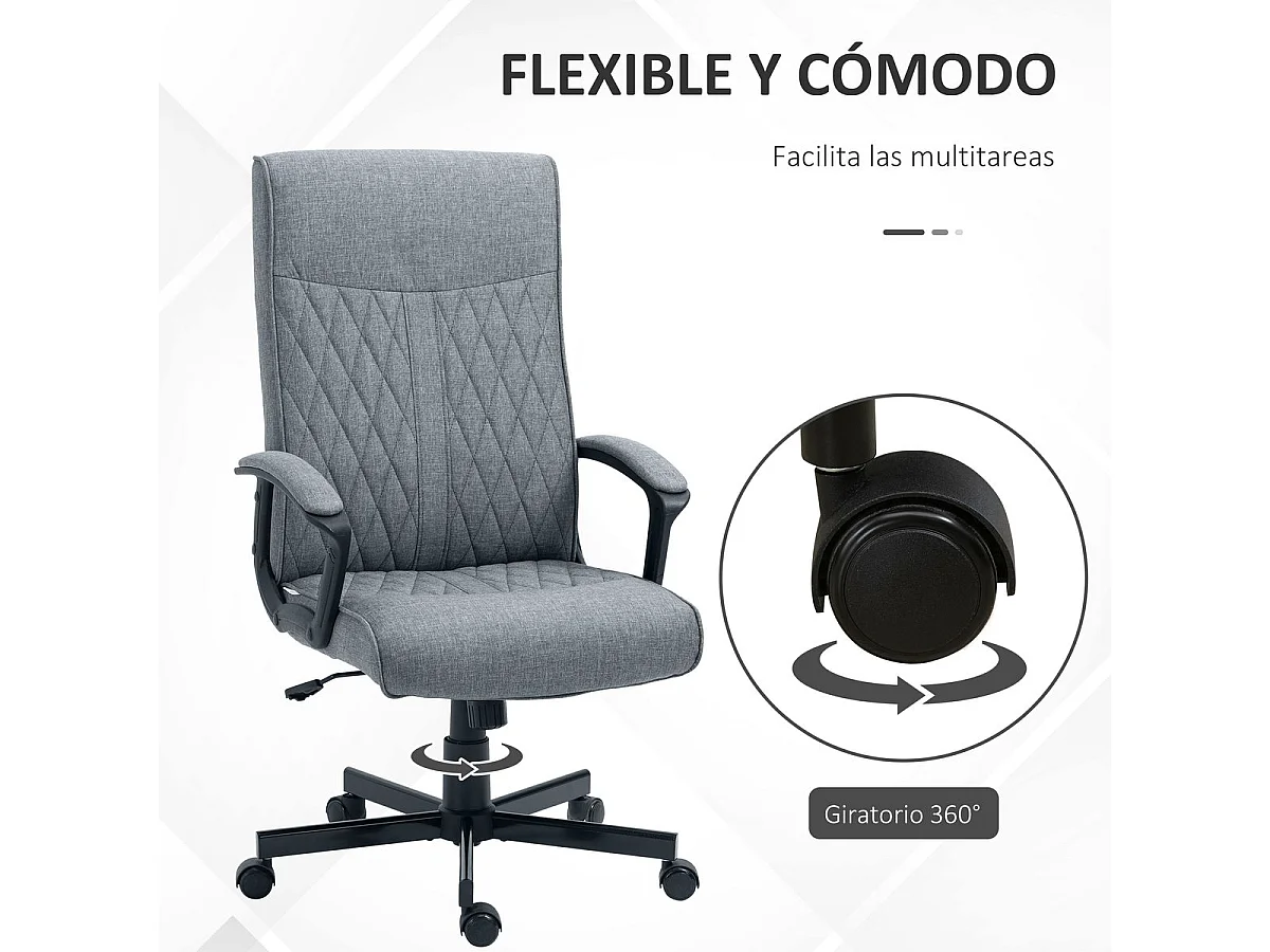 Silla de oficina gris oscuro 65x72x112.5 cm Vinsetto