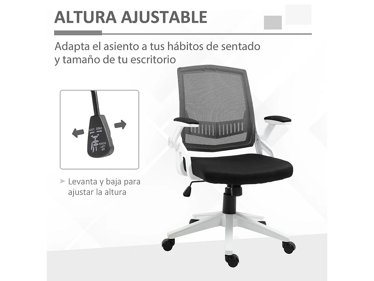 Silla de oficina negro 61x61x104 cm Vinsetto