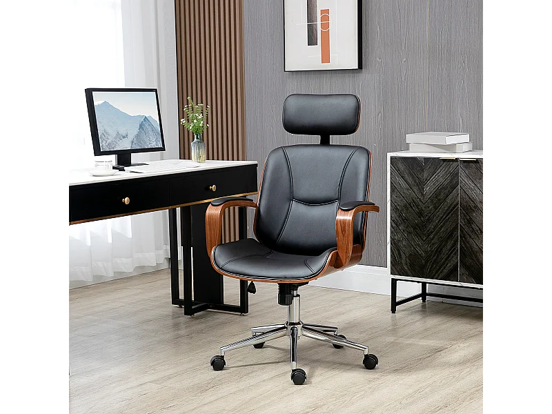 Silla de oficina negro 63x62x120 cm Vinsetto