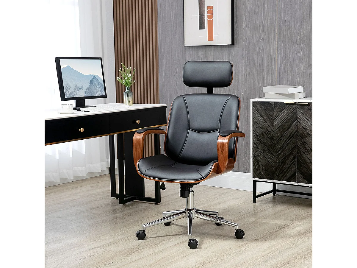 Silla de oficina negro 63x62x120 cm Vinsetto