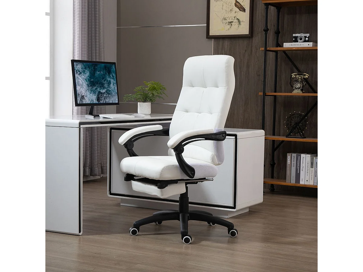 Silla de oficina blanco 65x65x125 cm Vinsetto