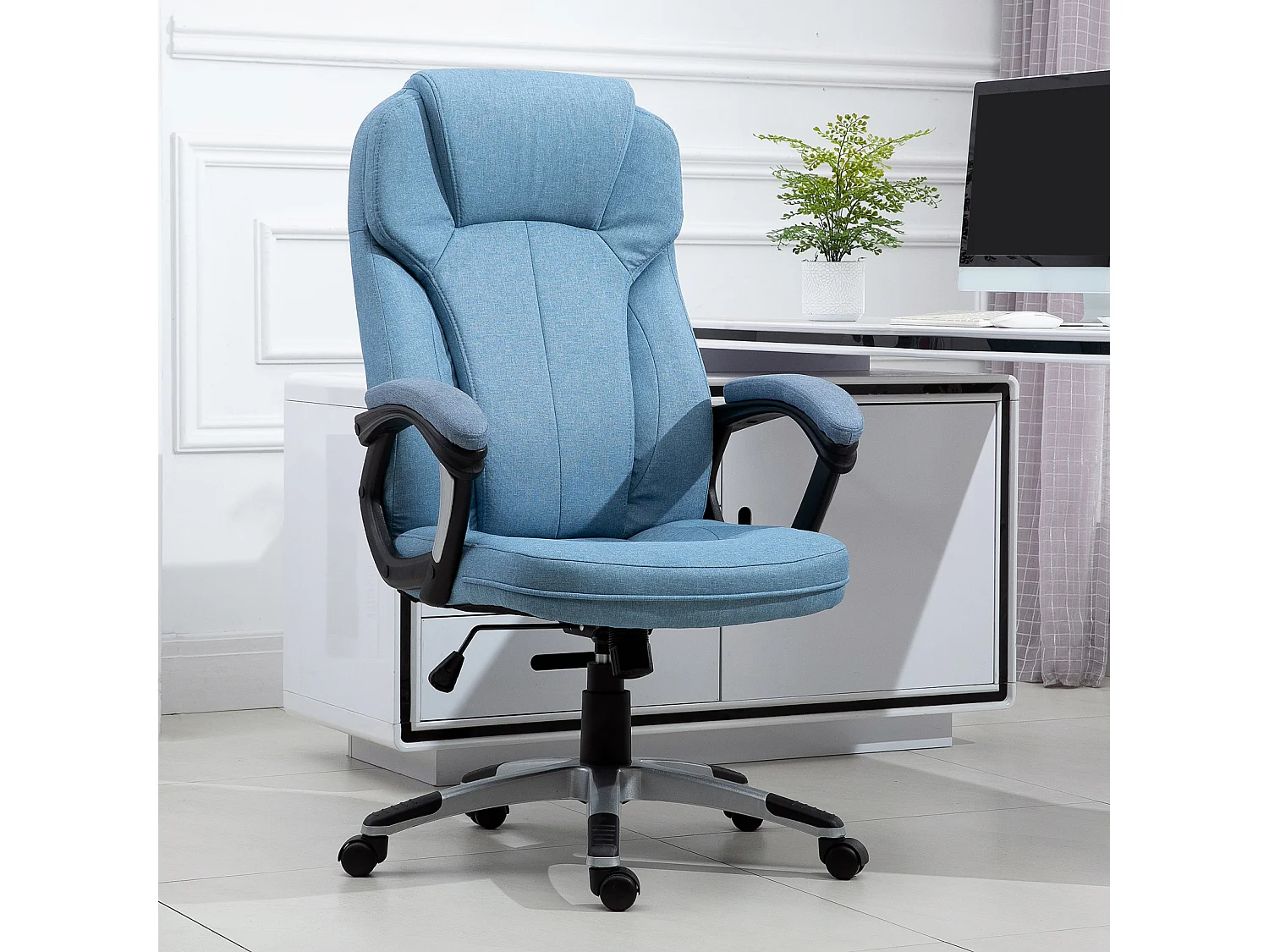 Silla de oficina azul claro 66x75x120 cm Vinsetto