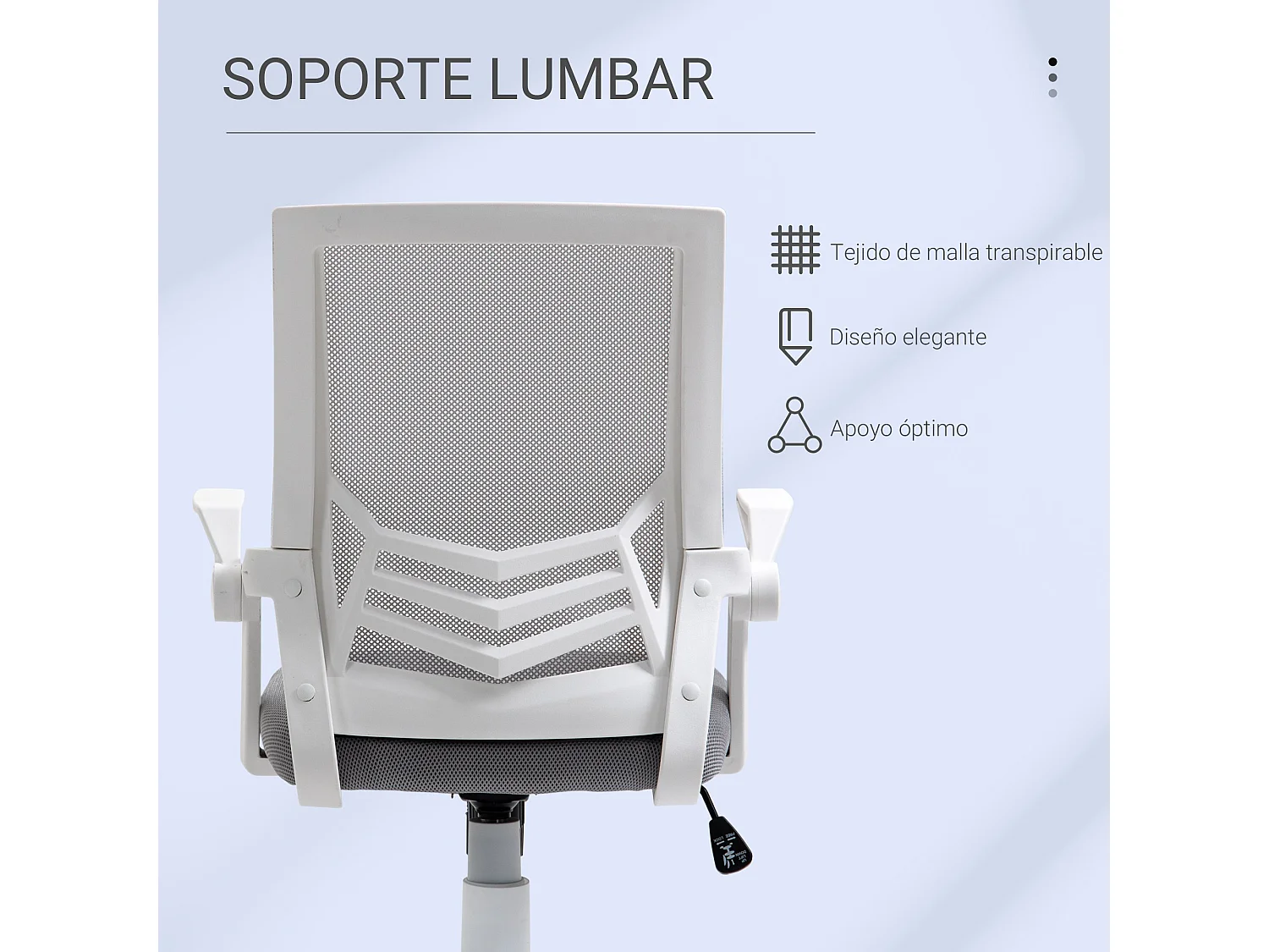 Silla de oficina gris 62.5x55x104 cm Vinsetto