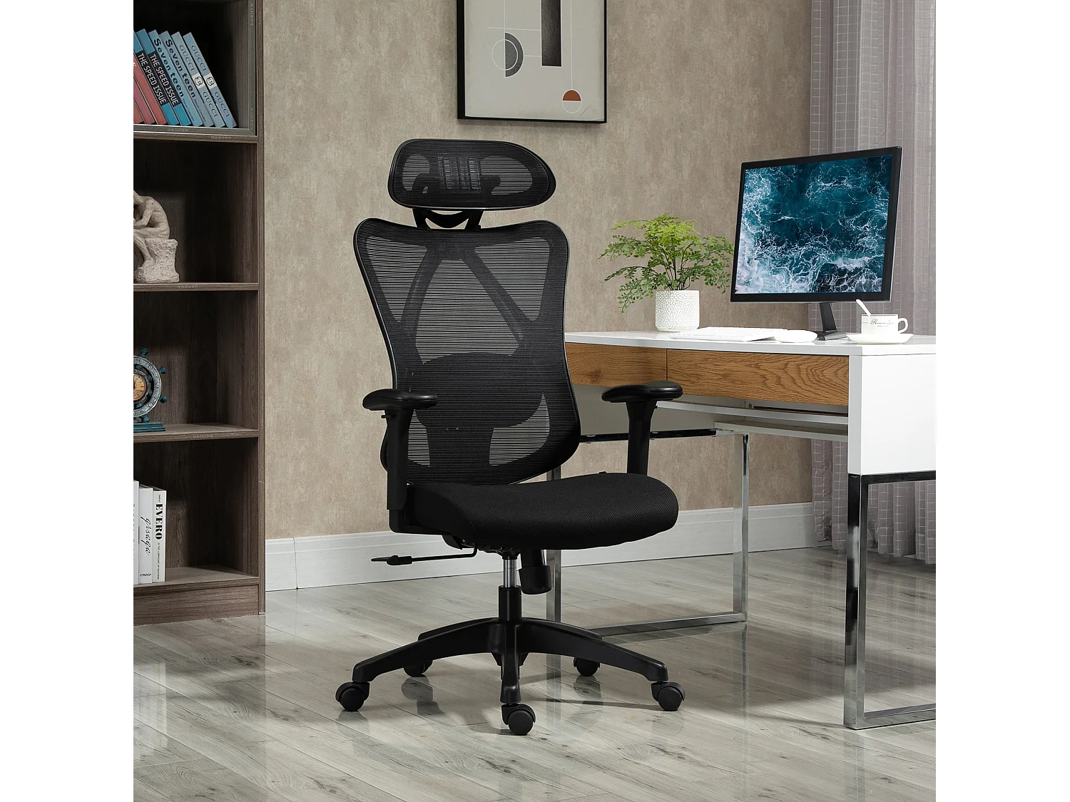 Silla de oficina negro 67x64x127 cm Vinsetto