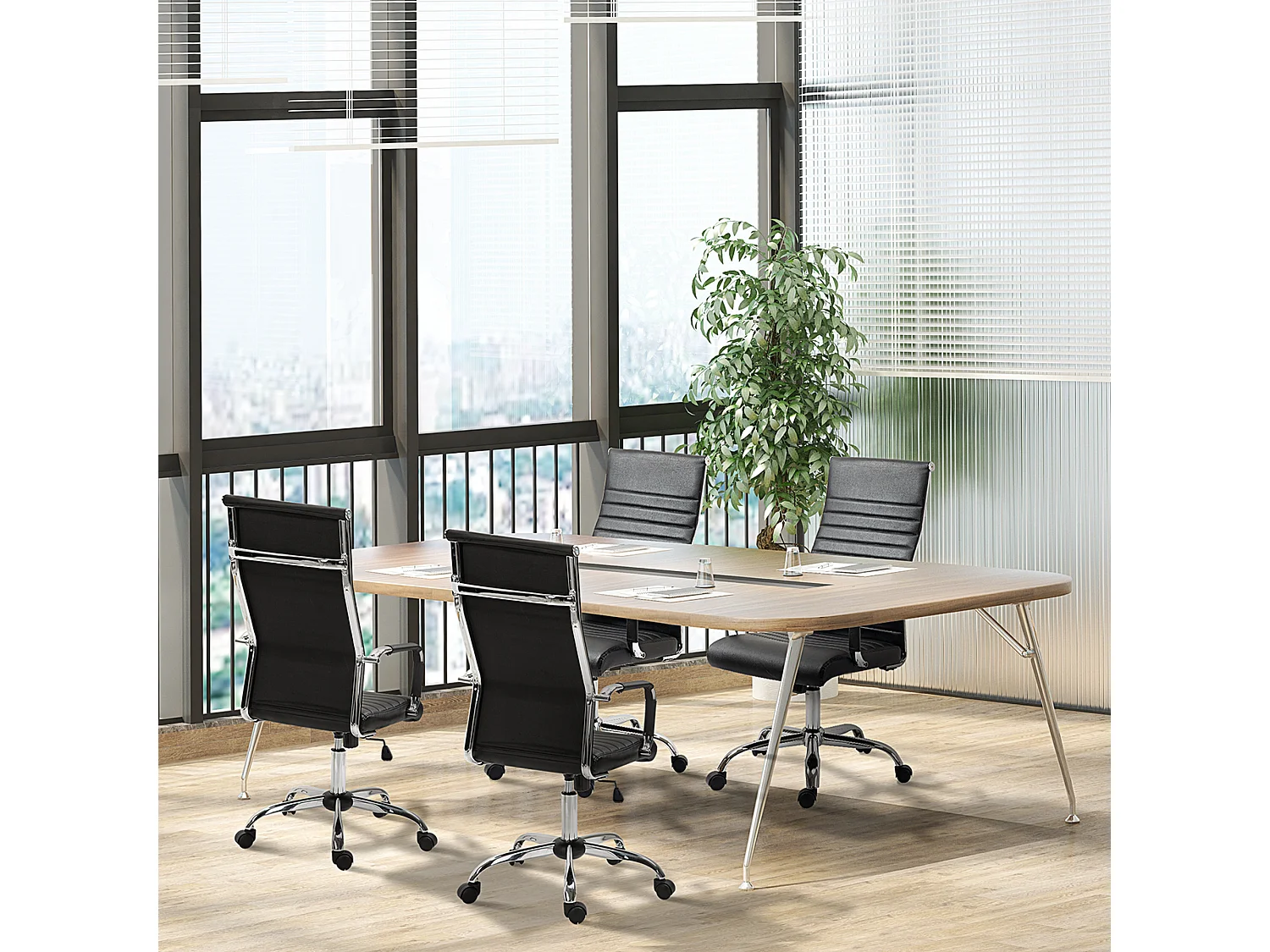 Silla de oficina negro 54x62x114 cm Vinsetto