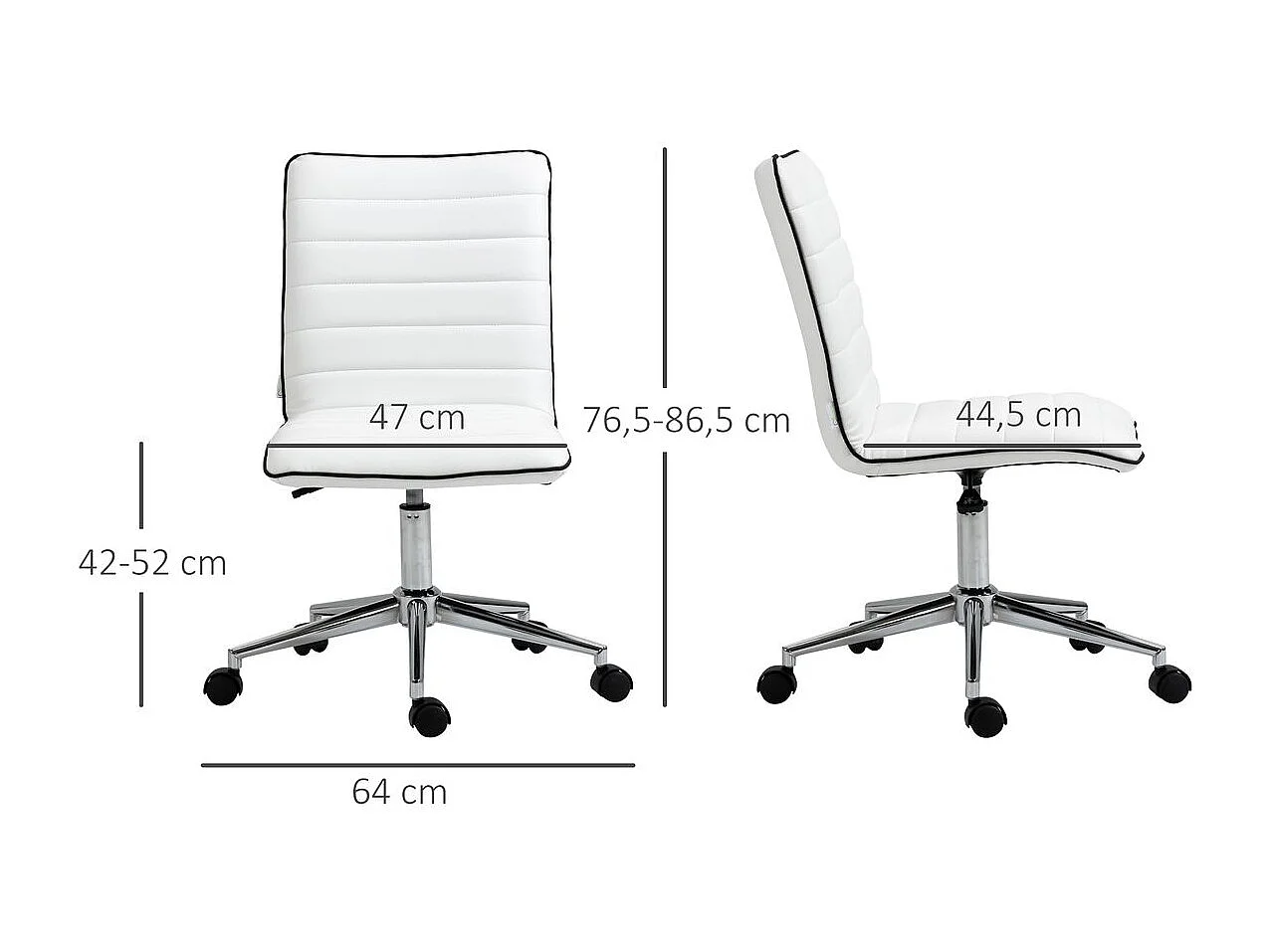 Silla de oficina blanco 47x57x86.5 cm Vinsetto