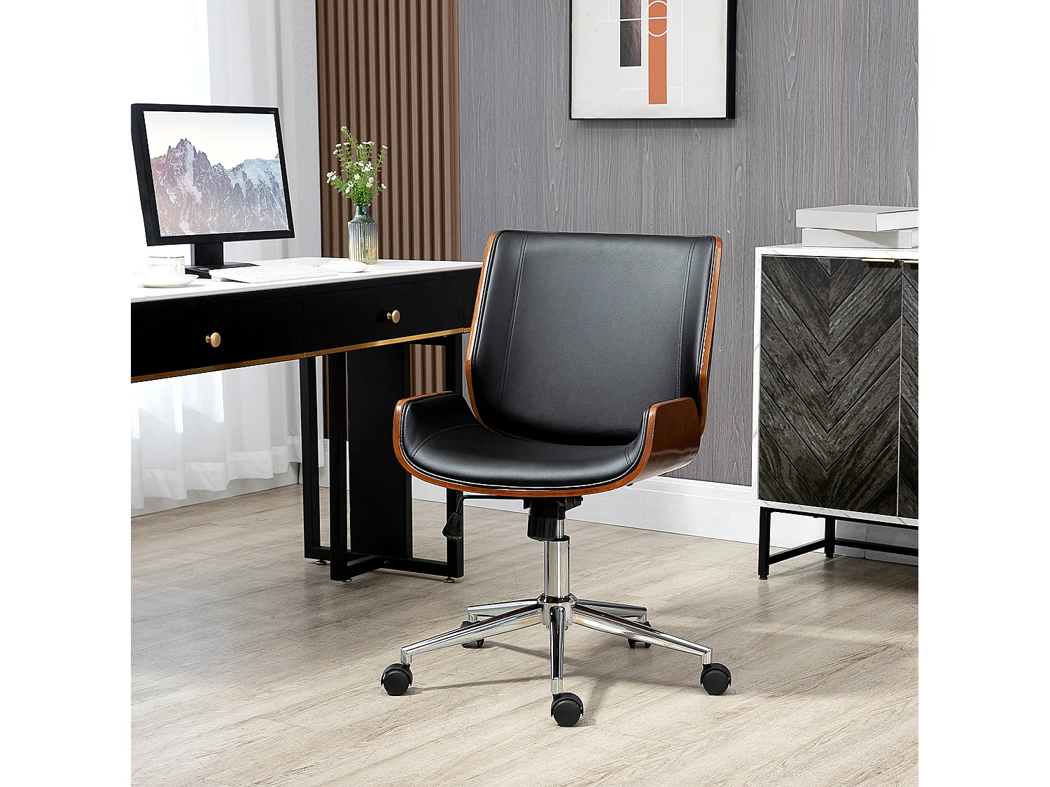 Silla de oficina negro 51x65.5x92 cm Vinsetto