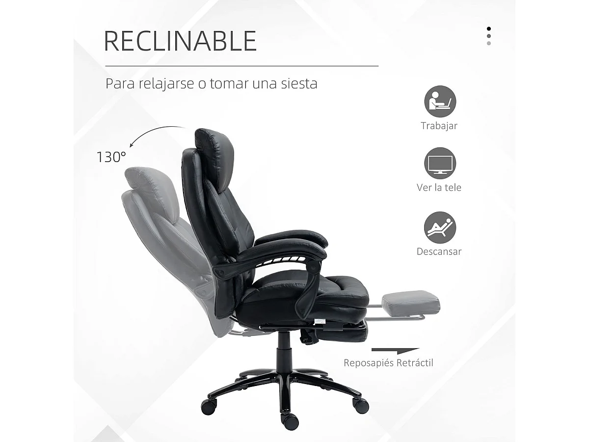 Silla de oficina negro 73x66x118 cm Vinsetto