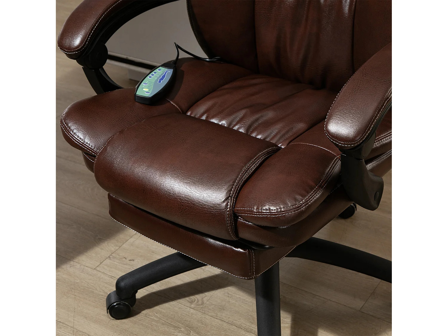 Silla de oficina con masaje marrón 68.5x68.5x121 cm Vinsetto