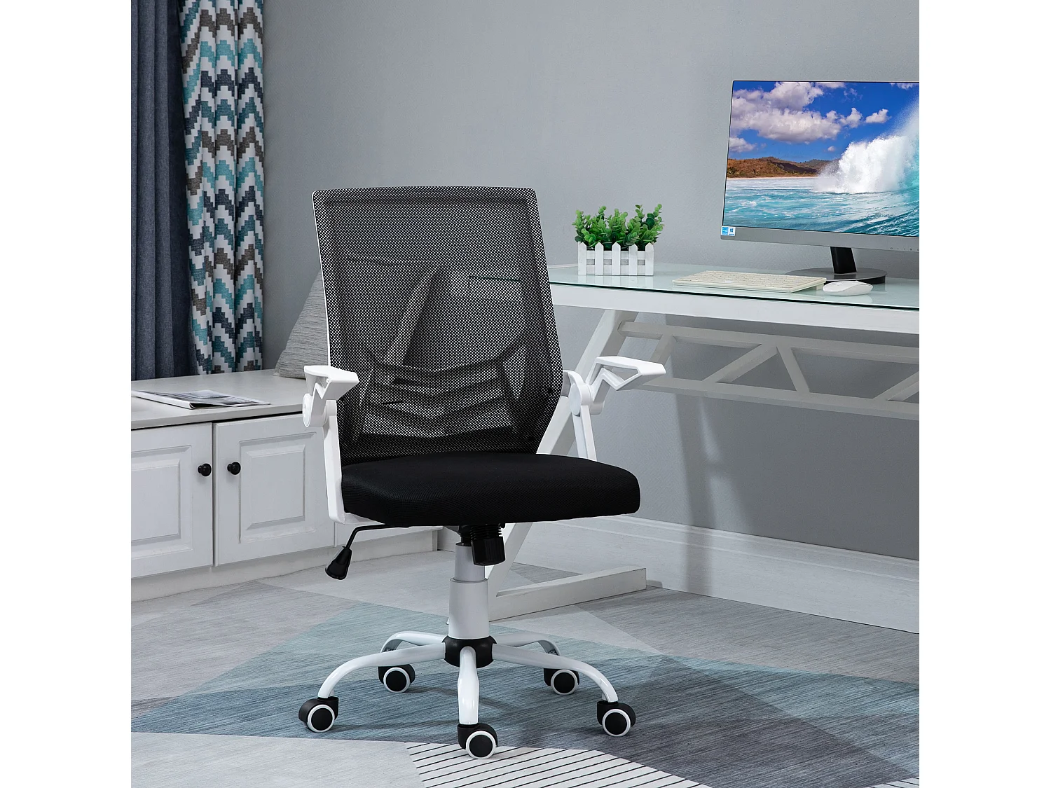 Silla de oficina negro 62.5x55x104 cm Vinsetto