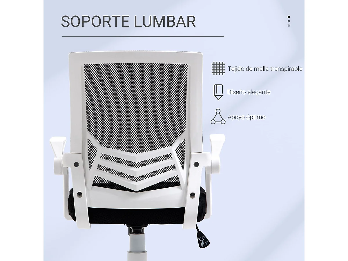 Silla de oficina negro 62.5x55x104 cm Vinsetto