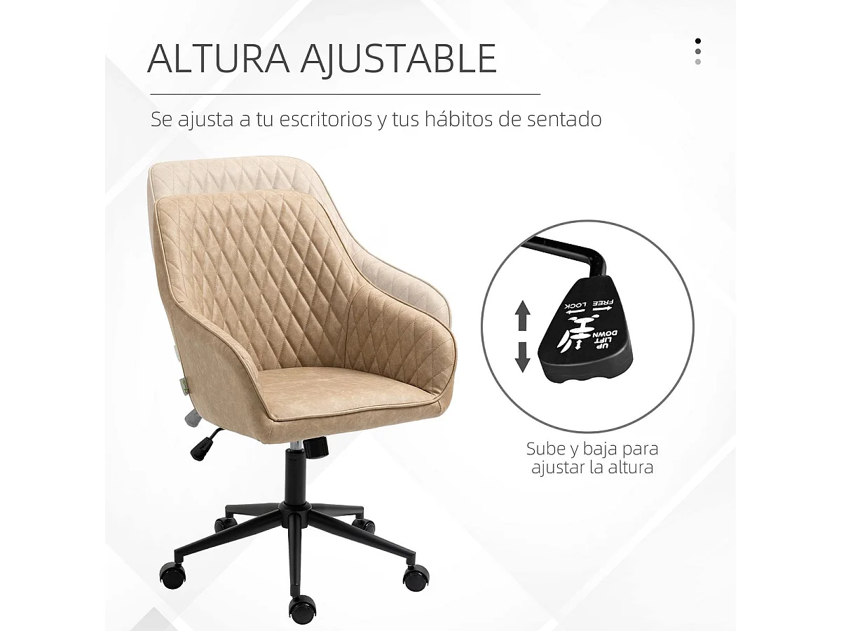 Silla de oficina marrón 59x60x100 cm Vinsetto