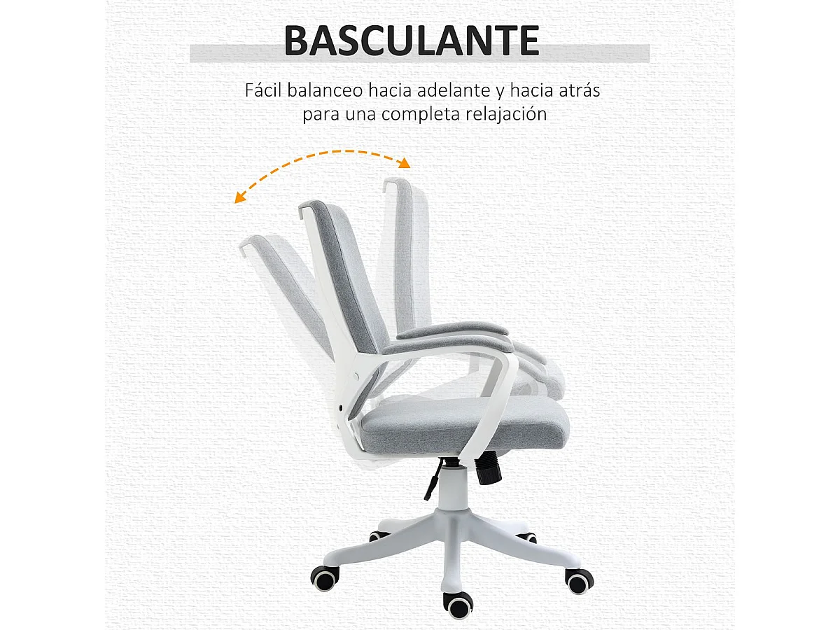 Silla de oficina gris 62x69x100 cm Vinsetto