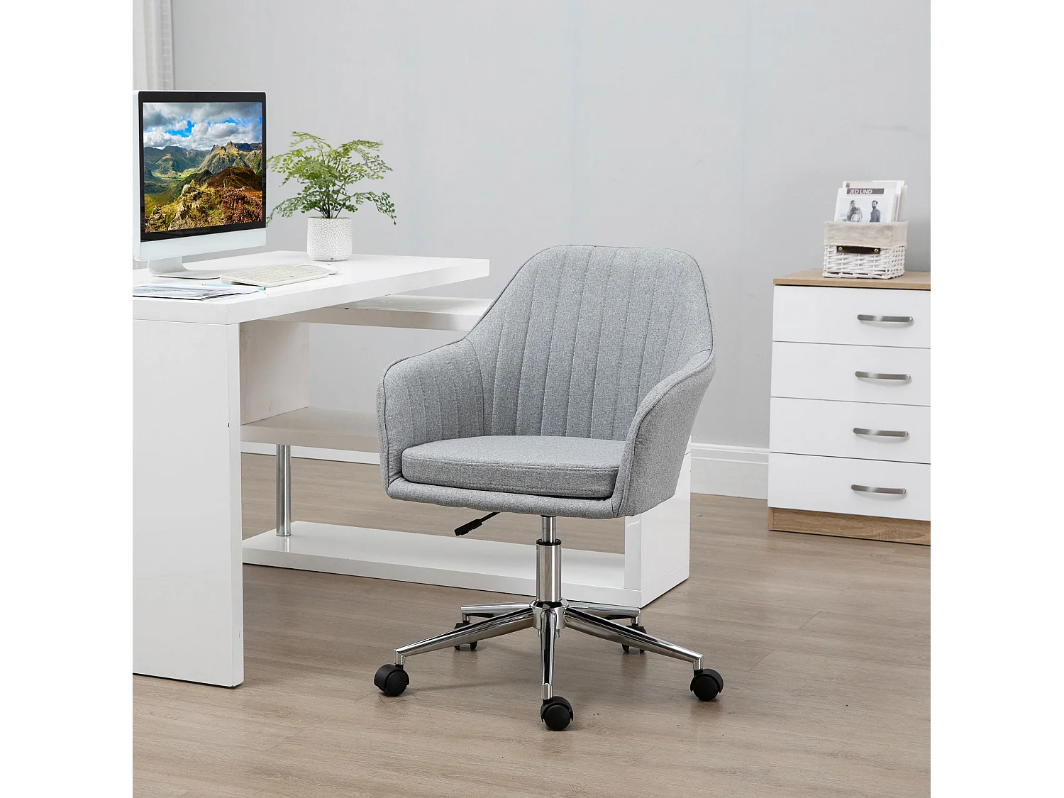 Silla de oficina gris 61x59x96 cm Vinsetto