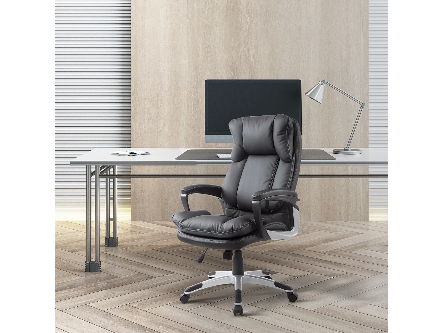 Silla de oficina negro 66x71x120.5 cm HOMCOM