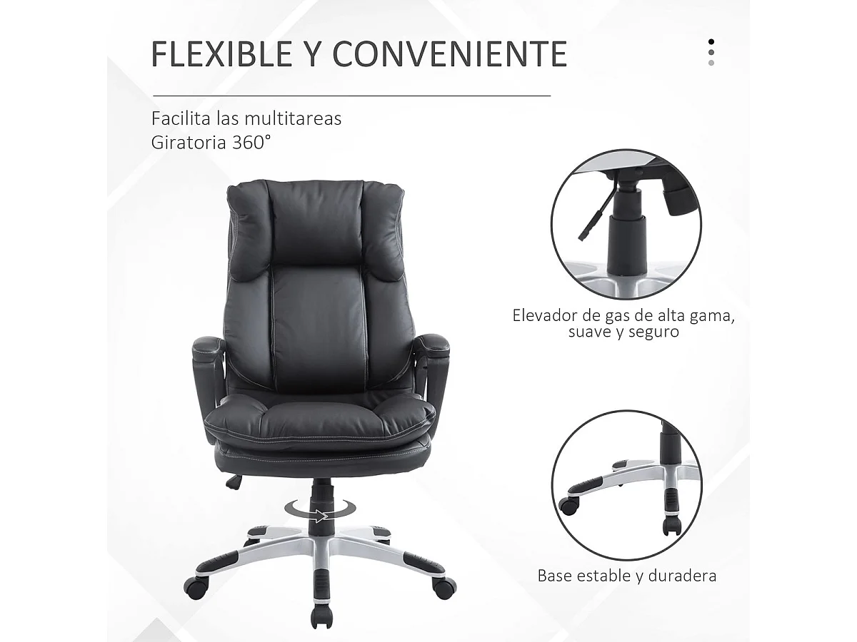 Silla de oficina negro 66x71x120.5 cm HOMCOM