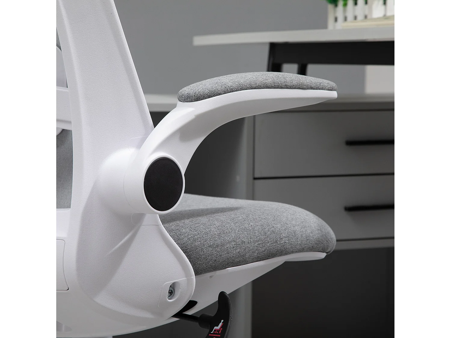 Silla de escritorio gris 62.5x60x104 cm Vinsetto