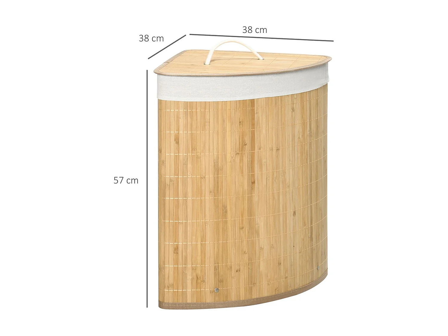 Cesto para ropa madera natural 38x38x57 cm HOMCOM