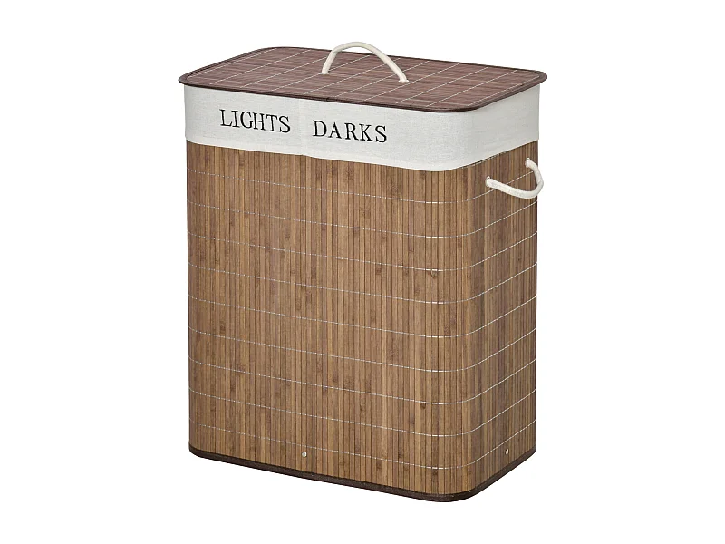 Cesto para ropa sucia marrón 52x32x63 cm HOMCOM