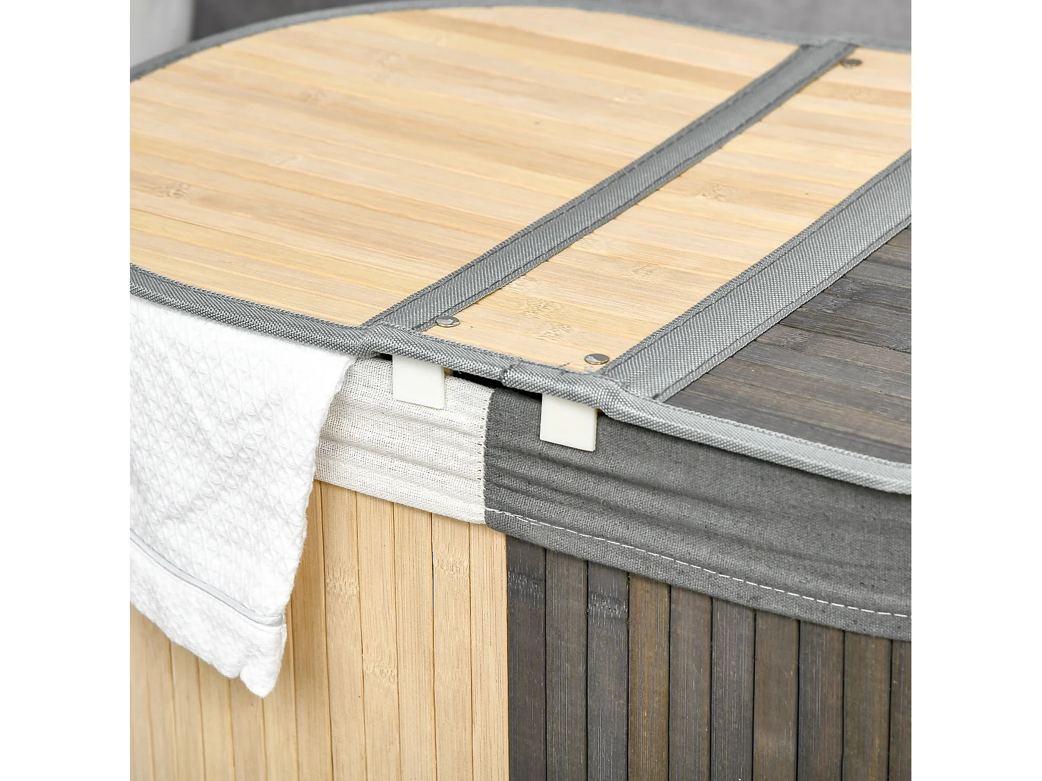 Cesto para ropa gris y natural 62.5x37x60.5 cm HOMCOM