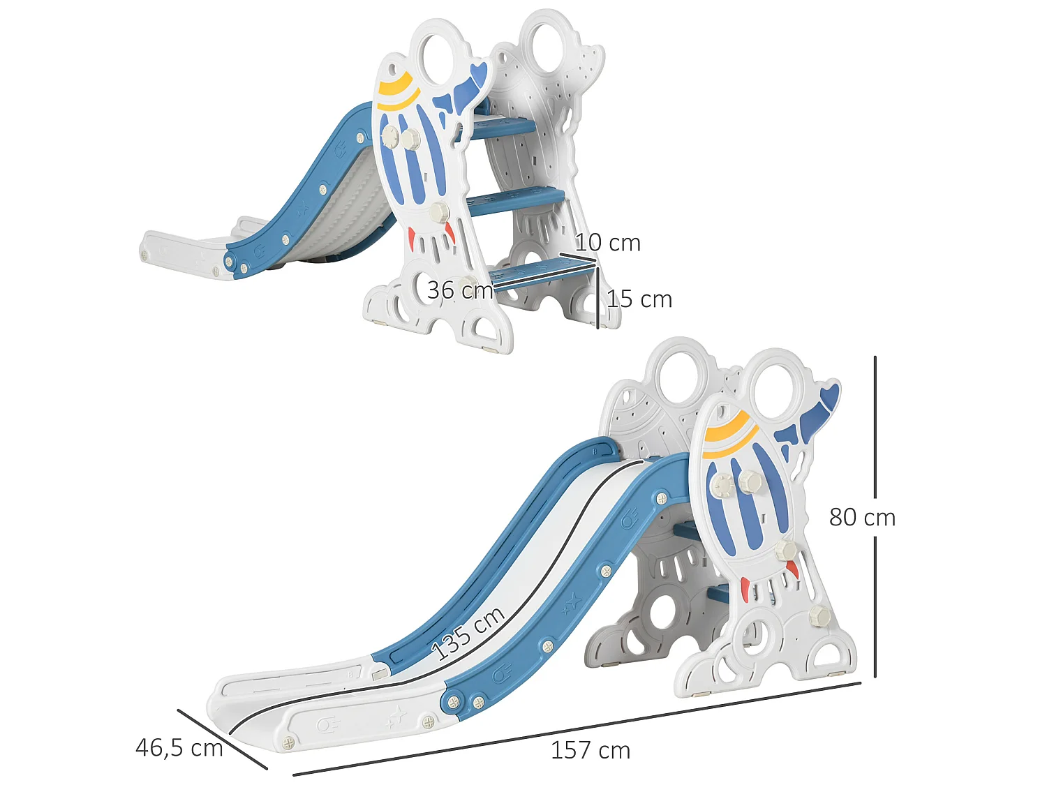 Tobogán para niños azul 157x46.5x80 cm AIYAPLAY