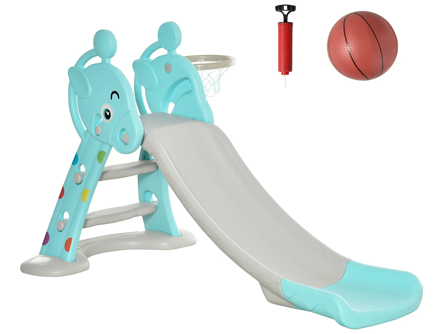 Tobogán infantil azul, gris 147x82x85,5 cm HOMCOM