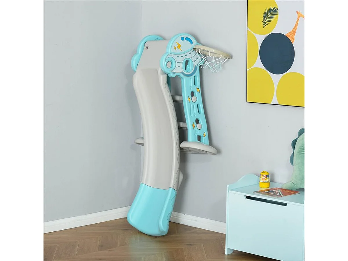 Tobogán infantil azul, gris 140x87x75 cm HOMCOM