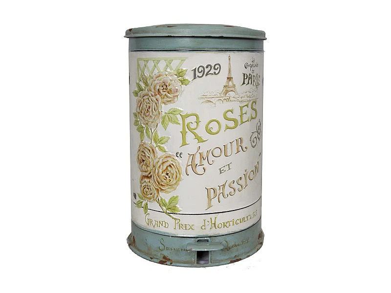 Papelera metálica retro