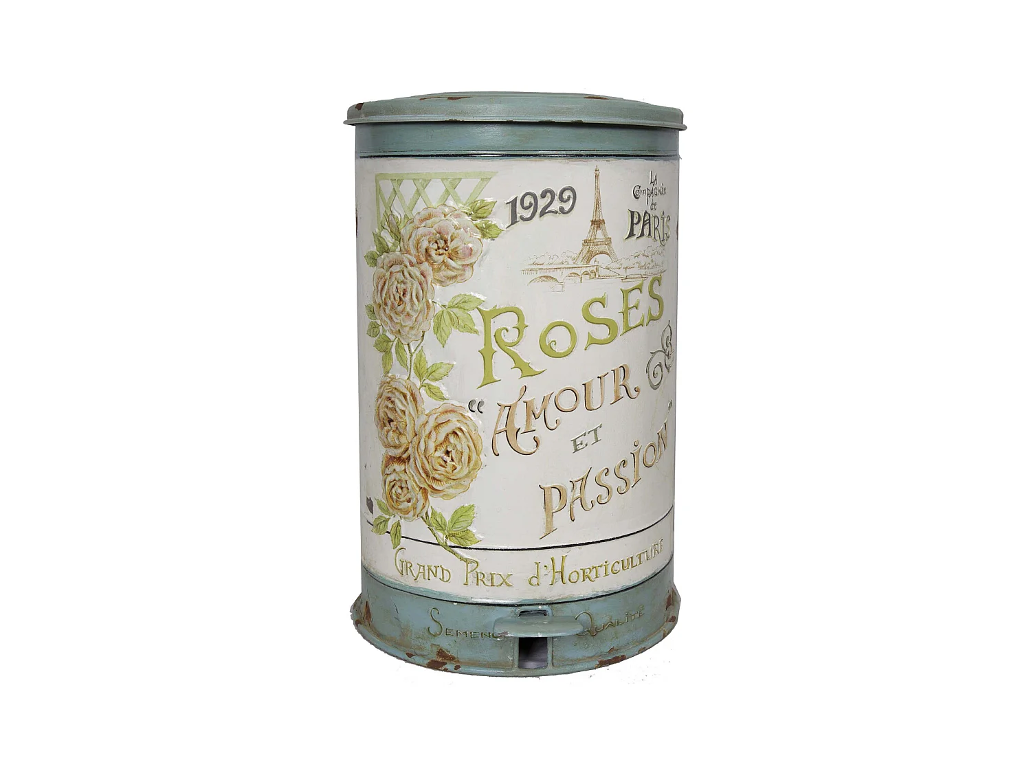 Papelera metálica retro