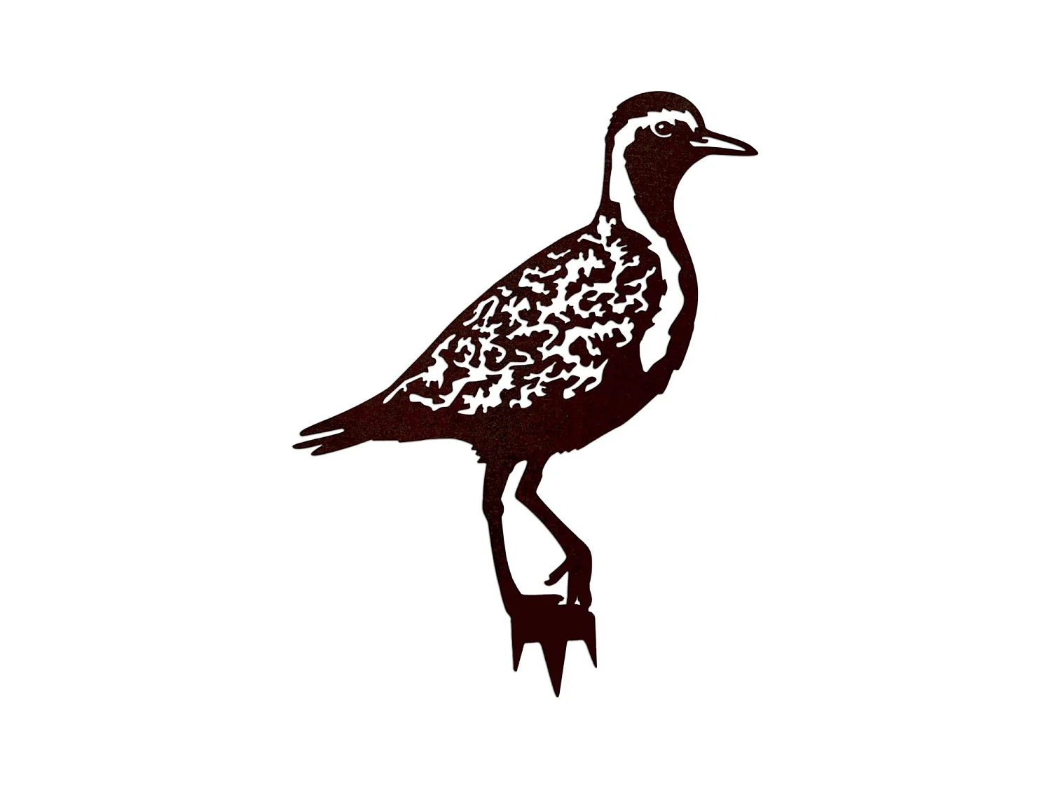 Pluvier doré à planter en acier corten