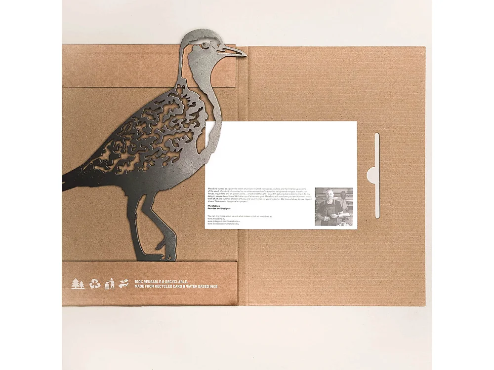 Pluvier doré à planter en acier corten