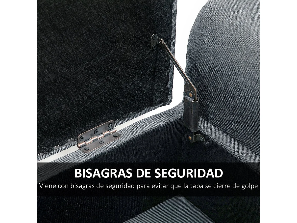 Banco pie de cama gris 116x44x58 cm HOMCOM