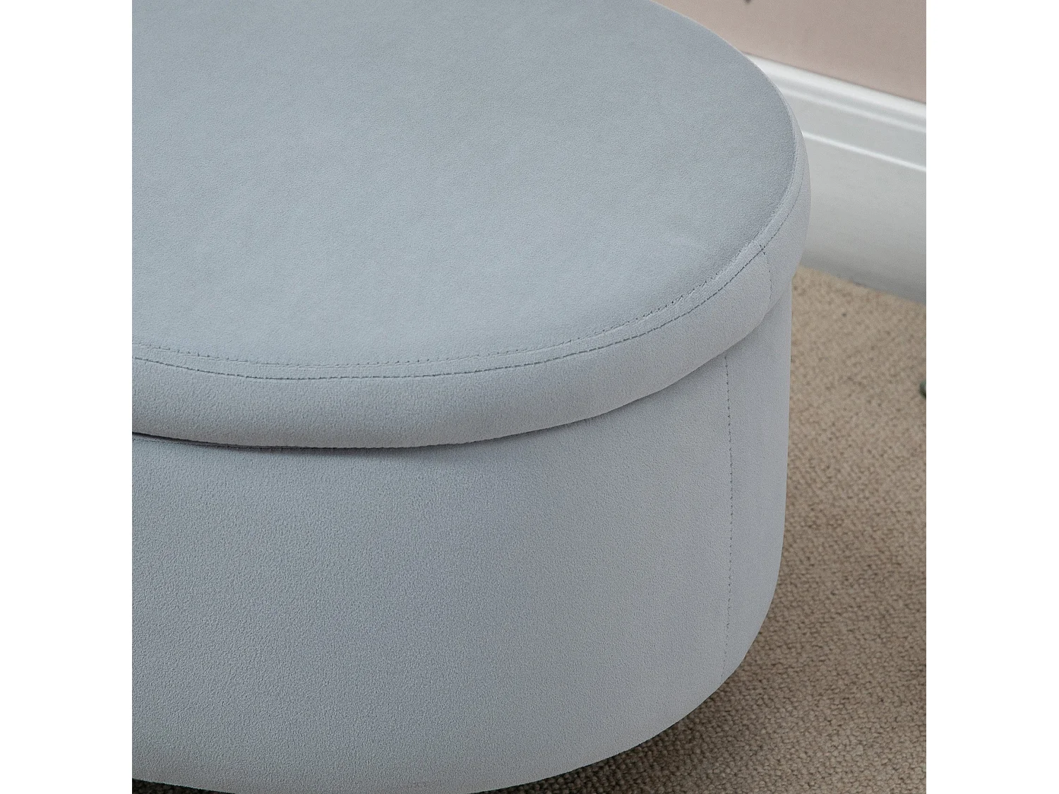 Otomano puff gris 71x51.5x42 cm HOMCOM