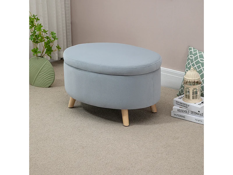 Otomano puff gris 71x51.5x42 cm HOMCOM