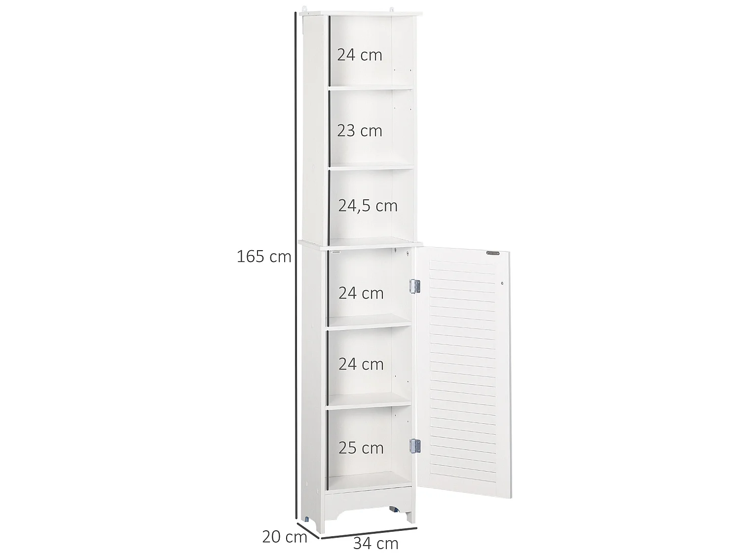 Armario para baño blanco 34x20x165 cm HOMCOM