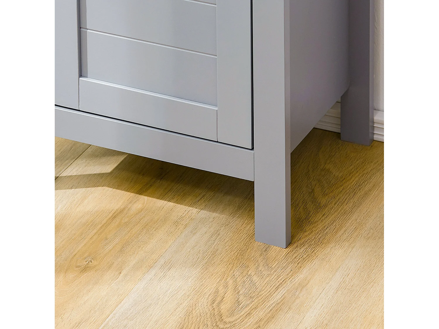 Armario alto de baño gris 39x30x168 cm kleankin