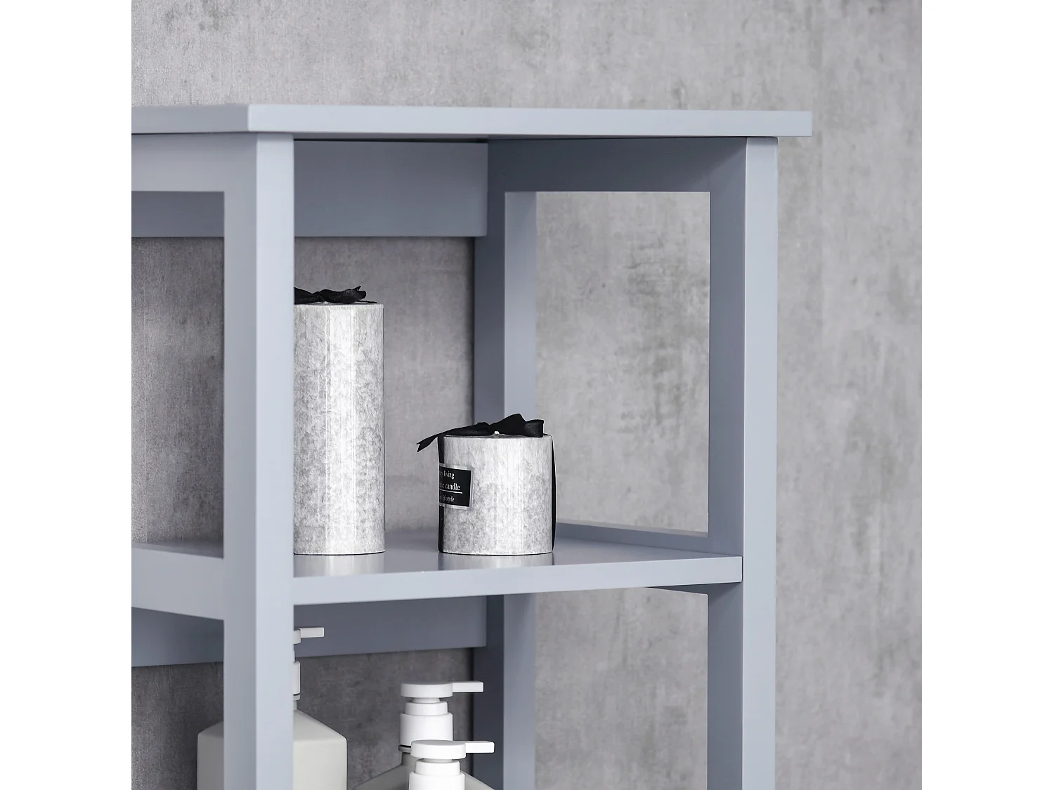 Armario de baño gris 40x30x160 cm kleankin